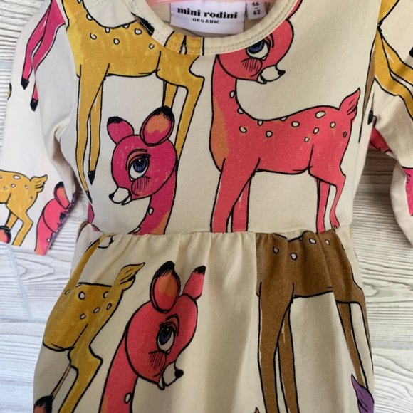 Mini Rodini Roe Cream Dress 56/62 - Picture 3 of 8